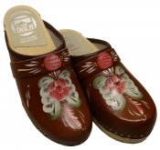 Traditionell - Brunt läder på natur låg (5 cm) botten och Rosa Qurbits